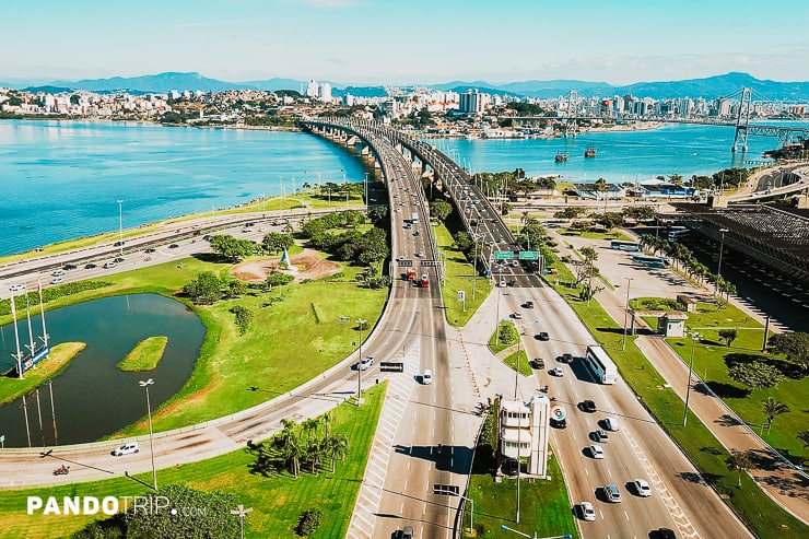 Aerial view of Florianopolis city