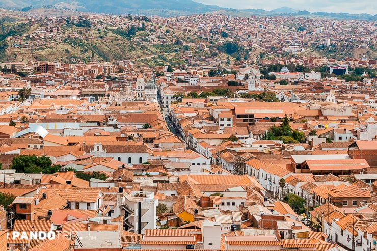 Aerial view of Sucre, Bolivia