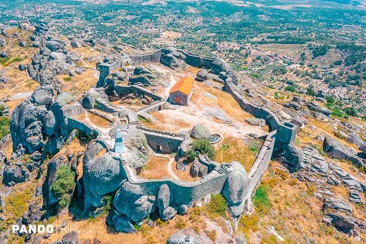 Aerial view of castle in Monsanto