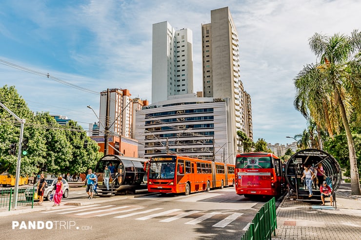 Bus stop in Curitiba