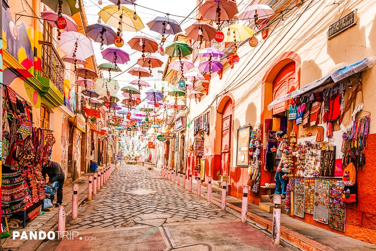 Hanging Umbrellas at Witches' Market in La Paz