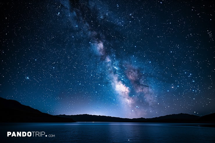 Starry sky above Lake Tekapo in New Zealand