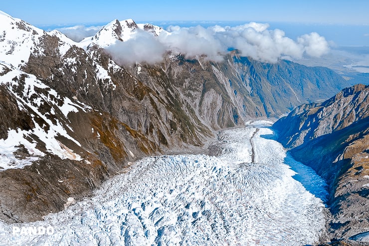 View from helicopter at Franz Josef Glacier
