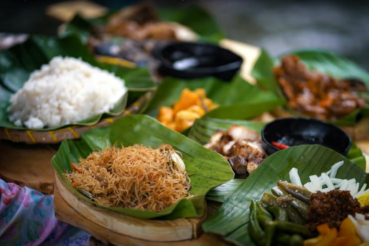 Close up of food at Labasin Waterfall Restaurant, Philippines