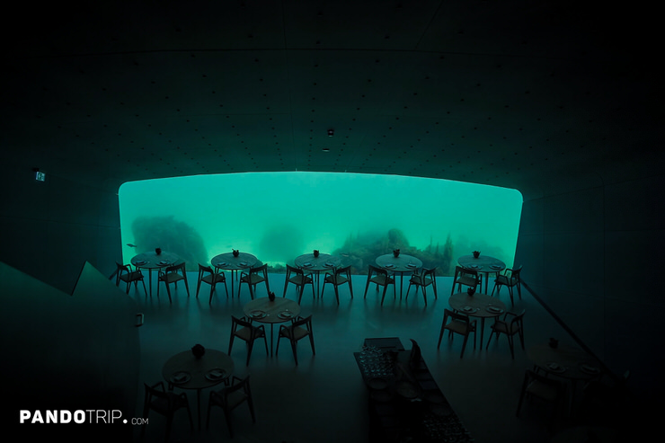 Interior of Under restaurant in Norway