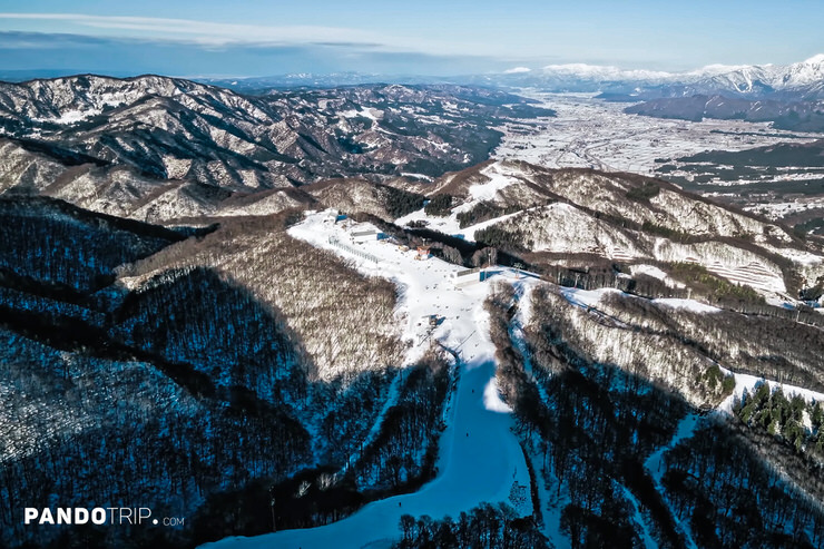 Aerial view of Yuzawa Ski Resorts