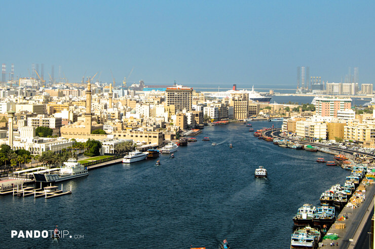 Panoramic view of Dubai Creek