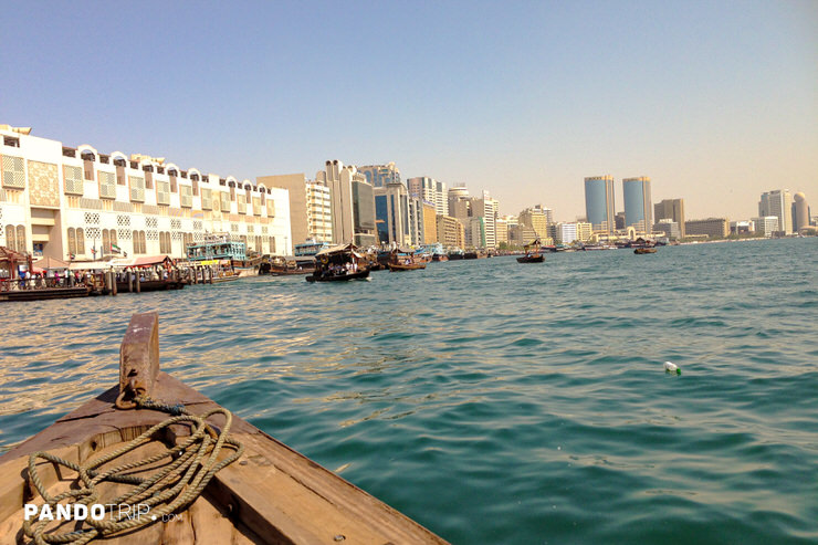 View from a traditional abra on Dubai Creek
