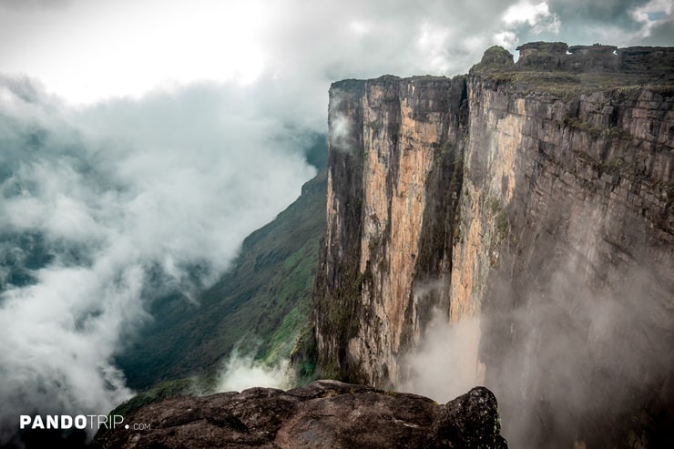 Dramatic Cliffs of Mount Roraima Emerging Through the Mist