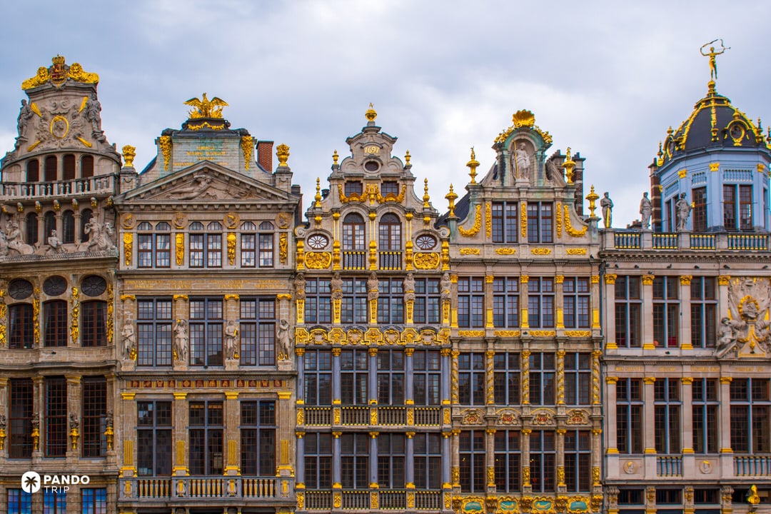 Gilded Baroque guildhalls on the Grand Place in Brussels’ historic centre