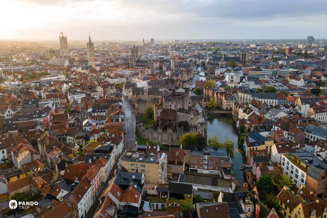 Gravensteen medieval castle in the centre of Ghent, Belgium