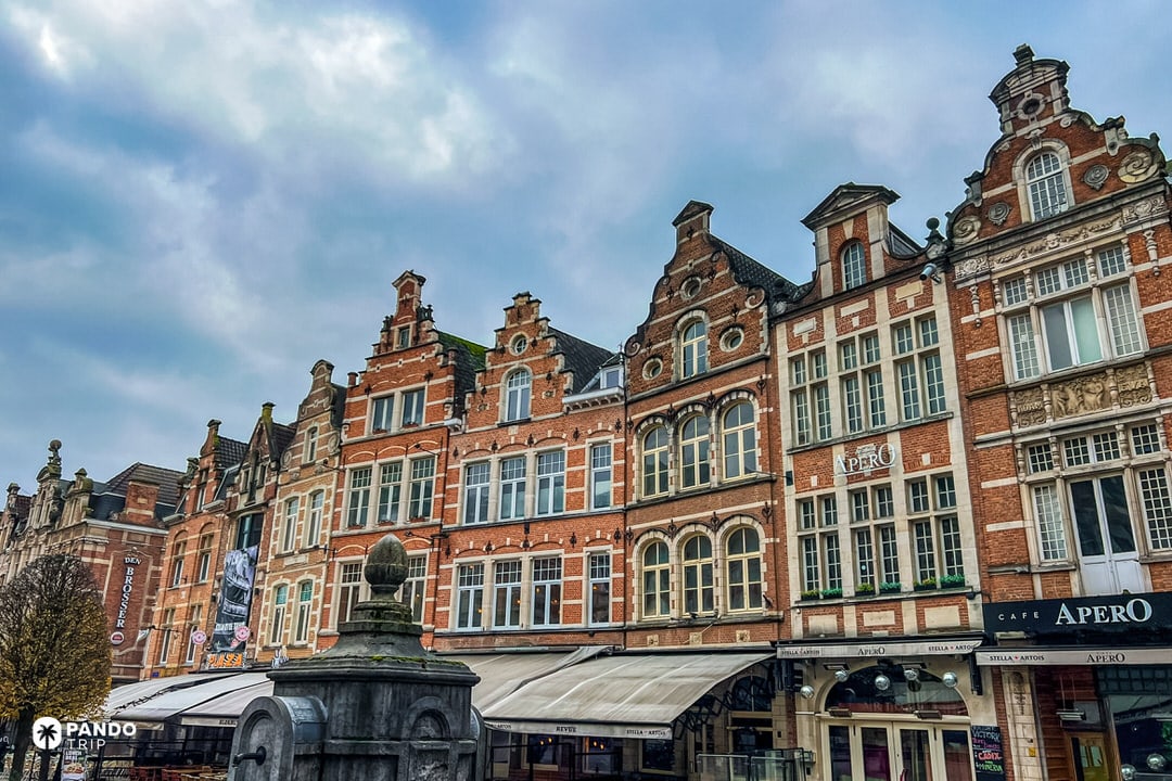 Oude Markt, Leuven—row of gabled café houses in the historic bar square